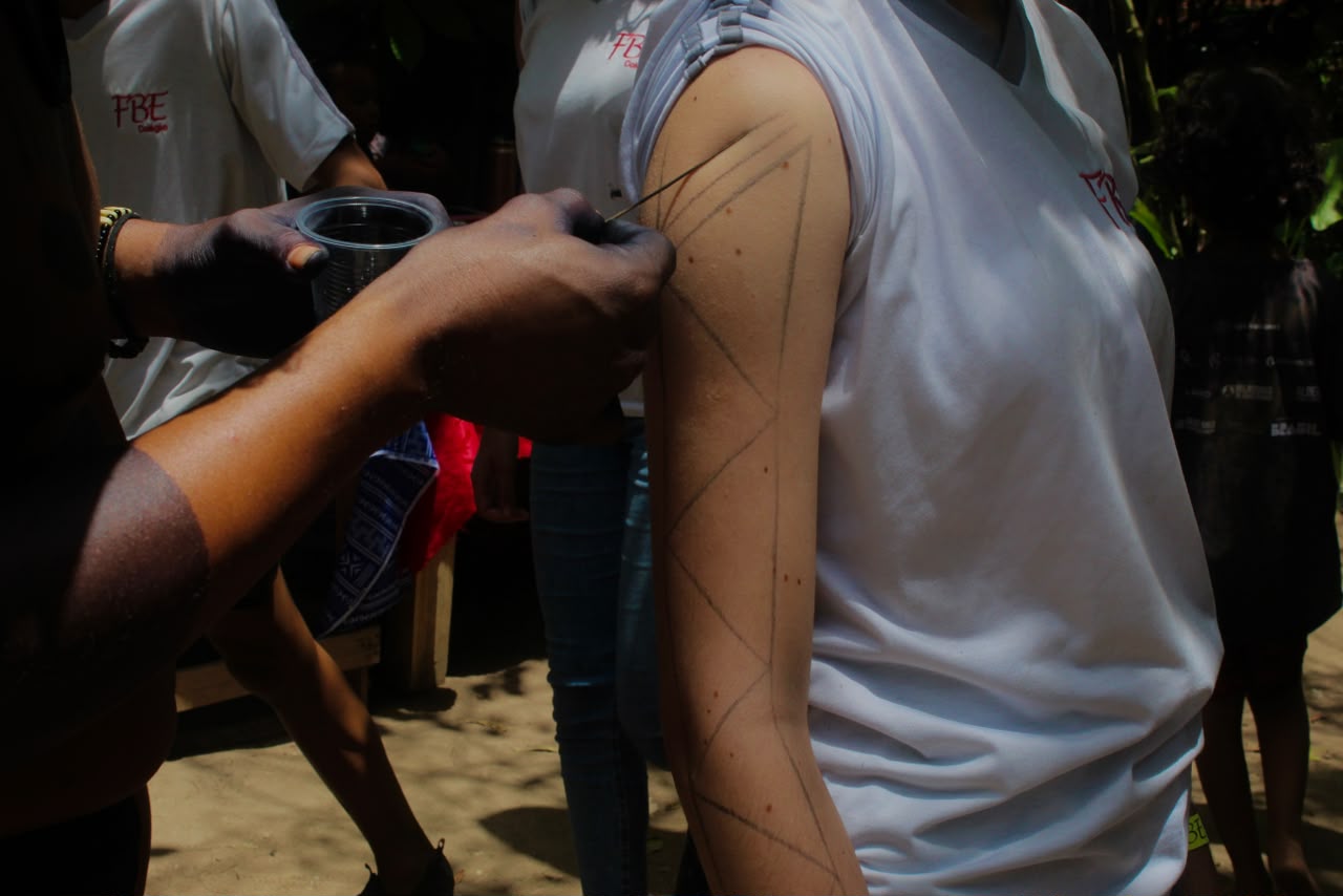 Alunos do Colégio FBE durante a visita à Aldeia Casa da Fonte